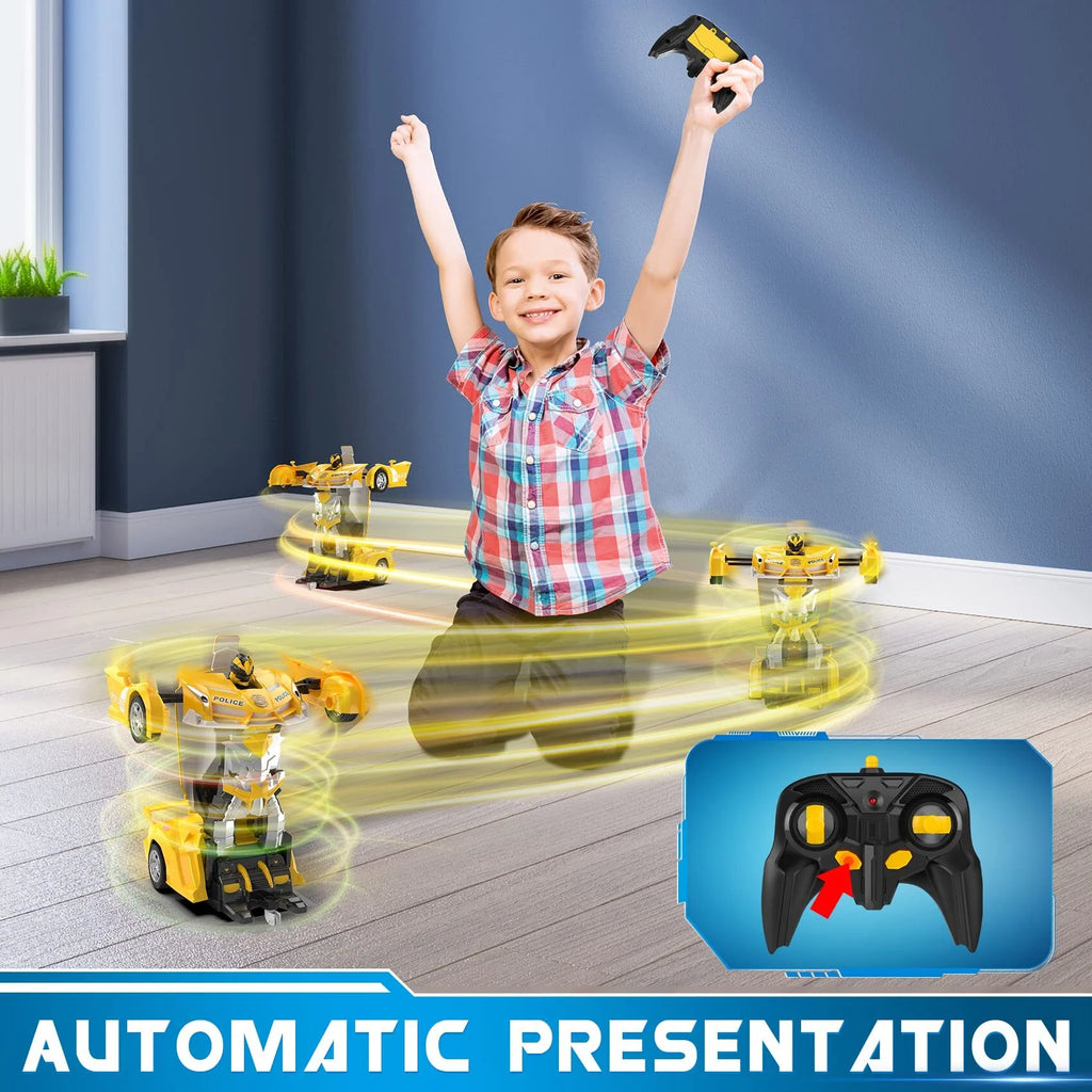 2-in-1 Transform Robot RC Racing Car, 2.4Ghz 1:18 Scale Y3235