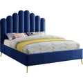 Velvet Upholstered Platform Bed with Gold Steel Legs P891