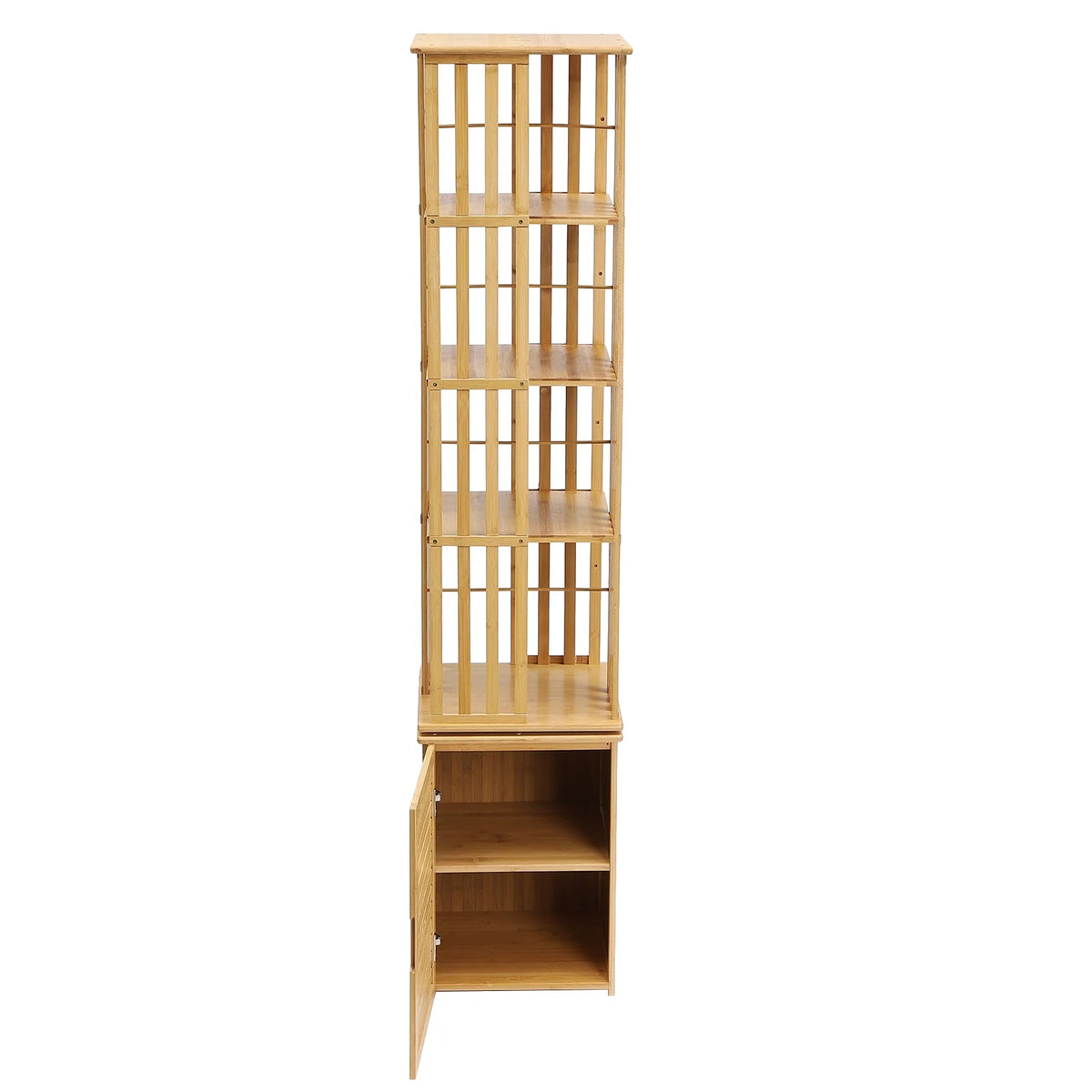 6 Tier 360° Rotating Bamboo Corner Bookshelf N79994
