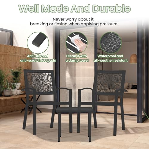 Peacock Blue Stackable Bistro Set with 2 Chairs and 1 Coffee Table P37252