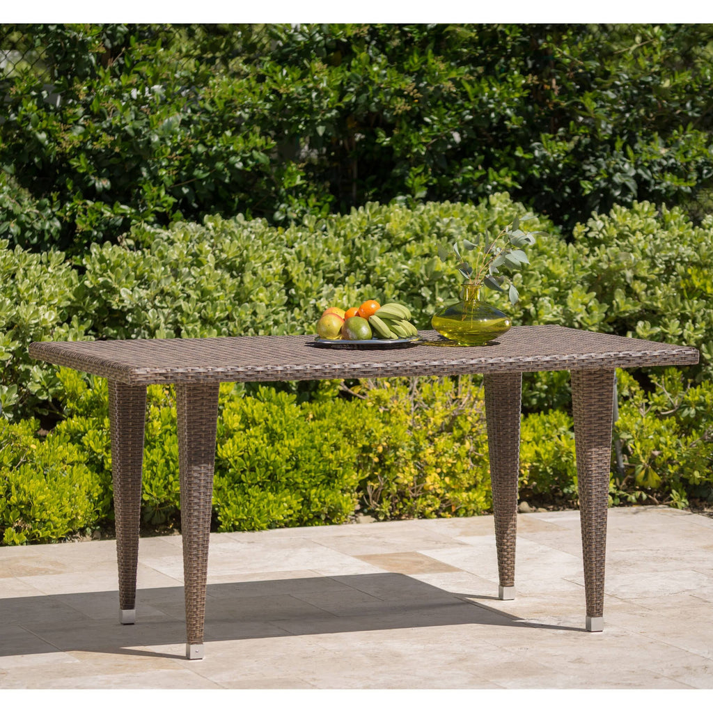 Rectangle Wicker Table Multi Brown X984