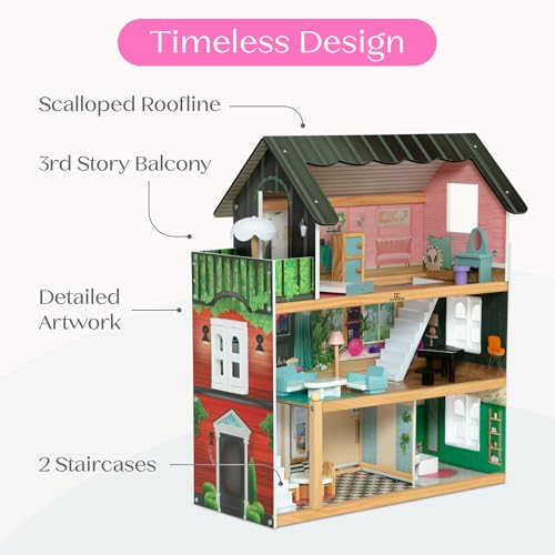 3-Story Dollhouse with 4 Rooms and 16 Accessories C86645