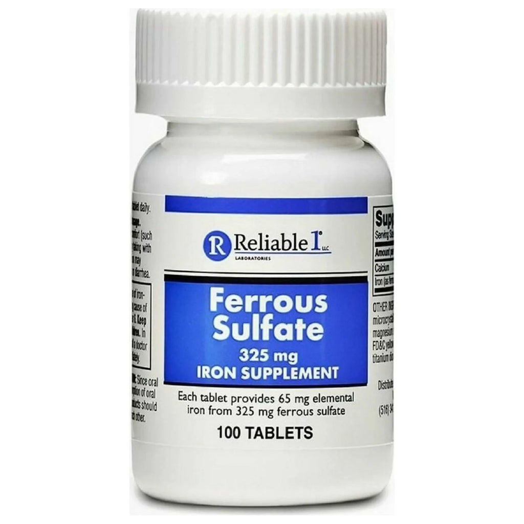 100 Tablets Ferrous Sulfate Iron 325 mg Q4525