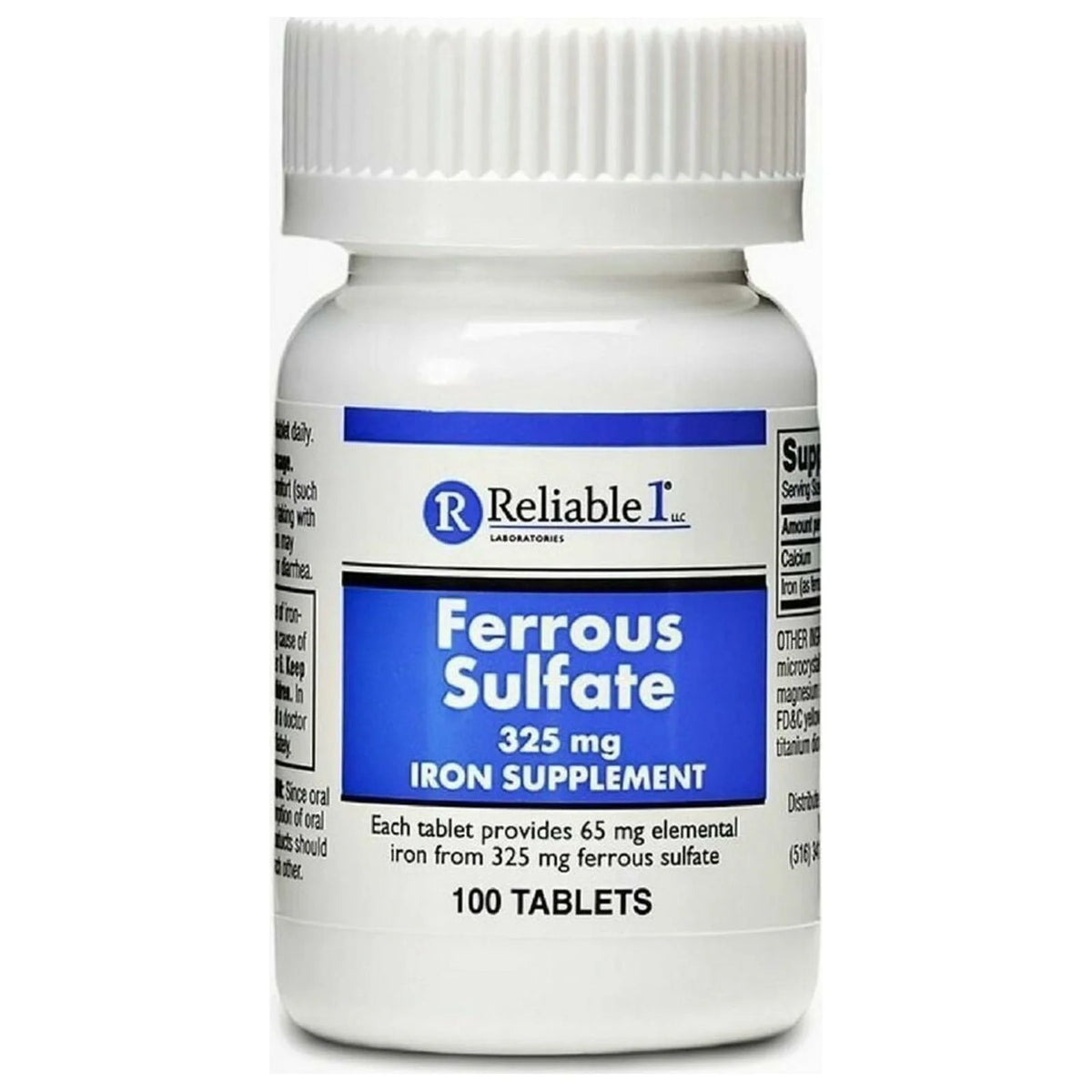 100 Tablets Ferrous Sulfate Iron 325 mg Q4525