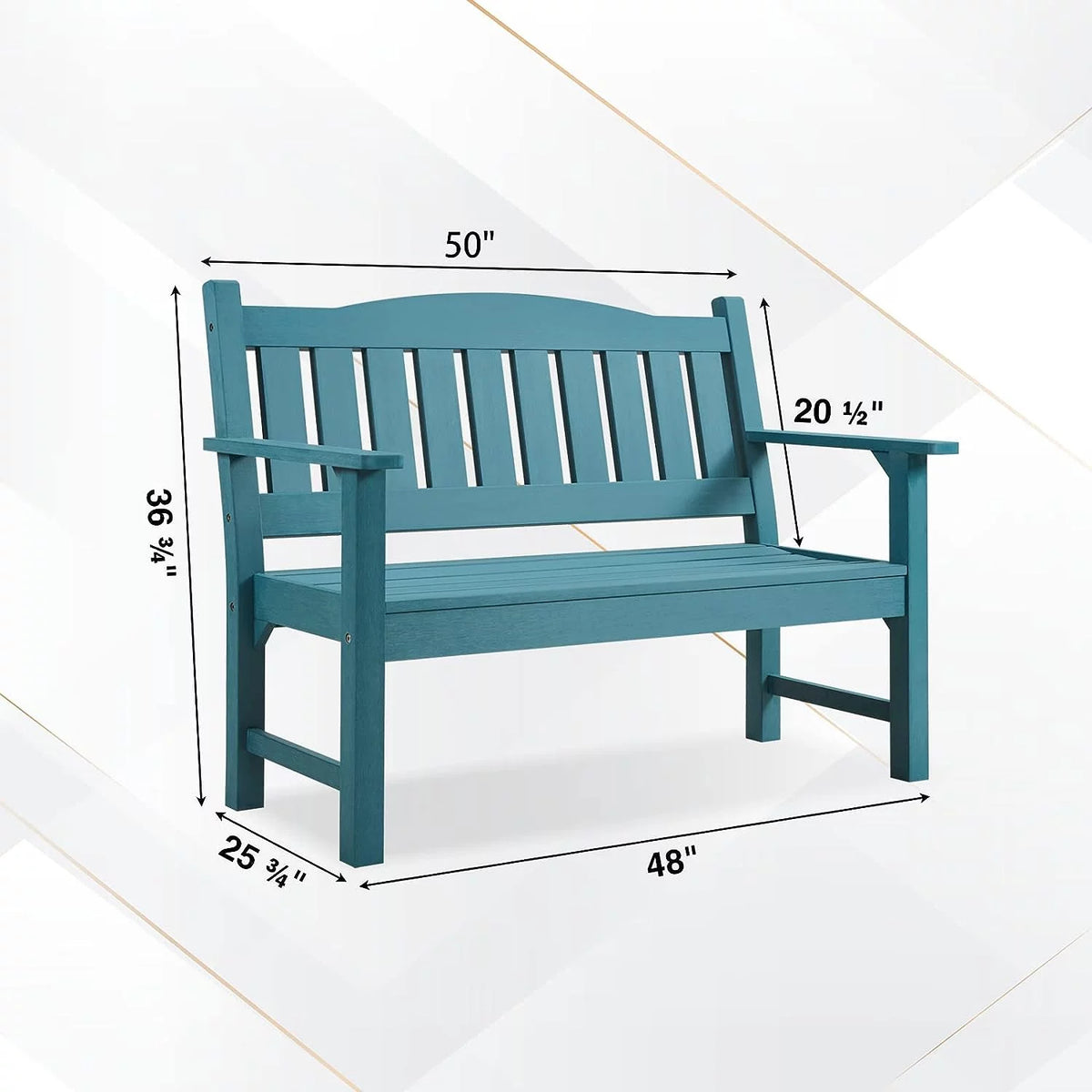 Poly Lumber Weatherproof 2-Person 50" Outdoor Bench O6378