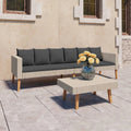 2 Piece Poly Rattan Patio Set with Cushions P4874
