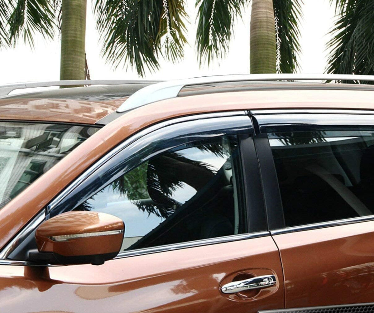 Polycarbonate Rain Guards Window Visors with 304 Stainless Steel Trim Pack of 2 C53832