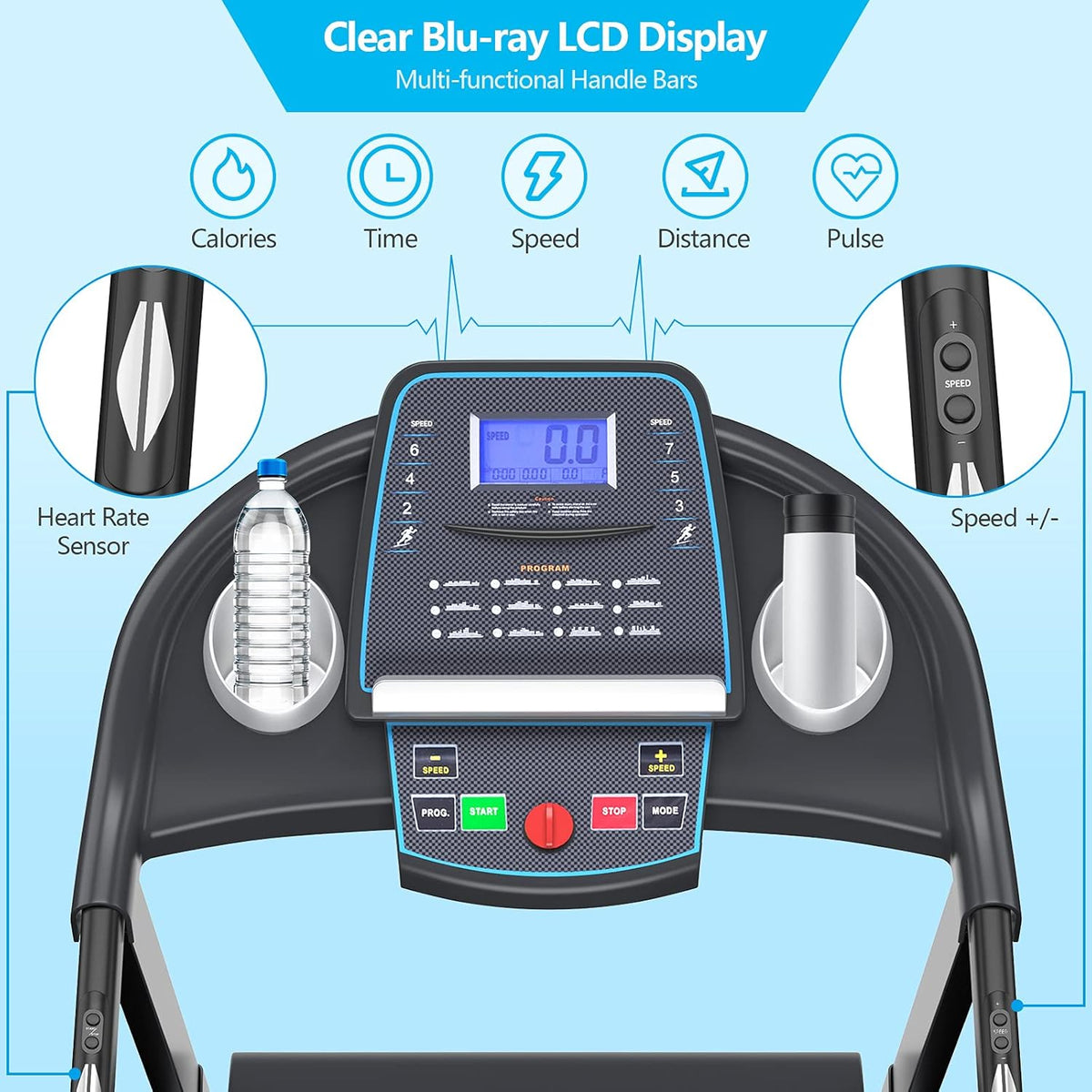 Foldable Treadmill with LCD Display W9014