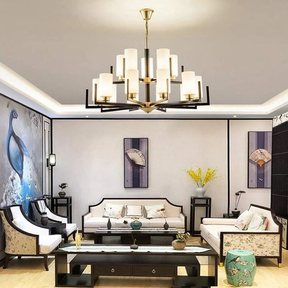 Chandelier with White Shade T32119