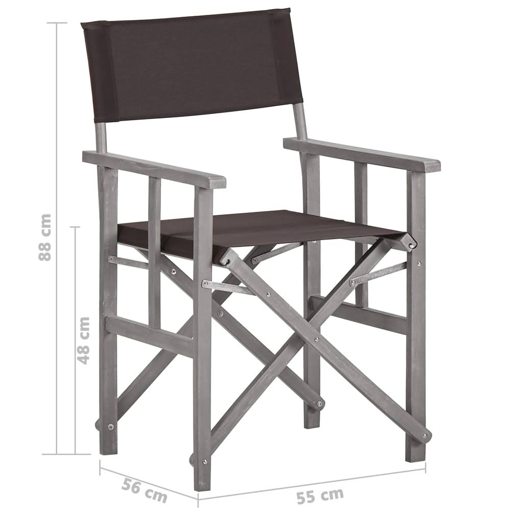 2 Pcs Solid Acacia Wood Director's Chairs R859