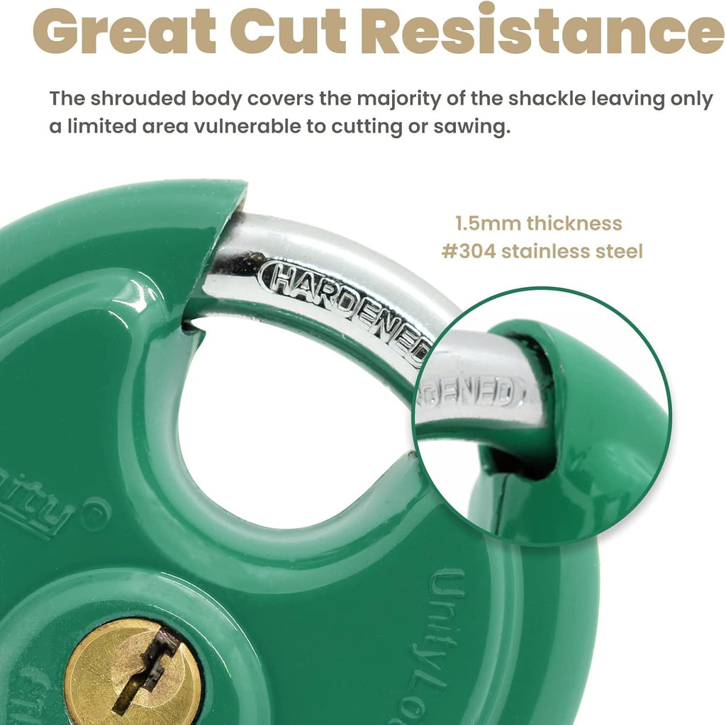 Green Disc Padlock 2-3/4" (70mm) (50) U485
