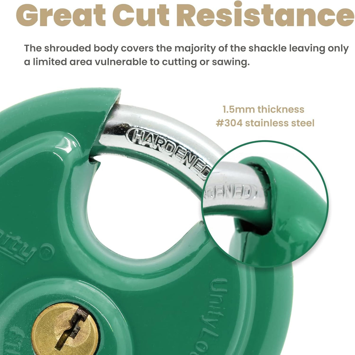 Green Disc Padlock 2-3/4" (70mm) (50) U485