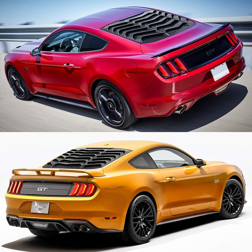 Rear Window Louver Windshield Sun Shade Cover ABS Glossy Carbon Fiber L1202