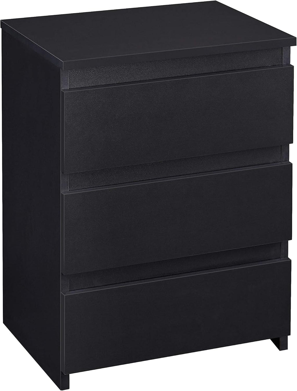 Black Wood End Table with 3 Drawers J10674
