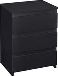 Black Wood End Table with 3 Drawers J10674