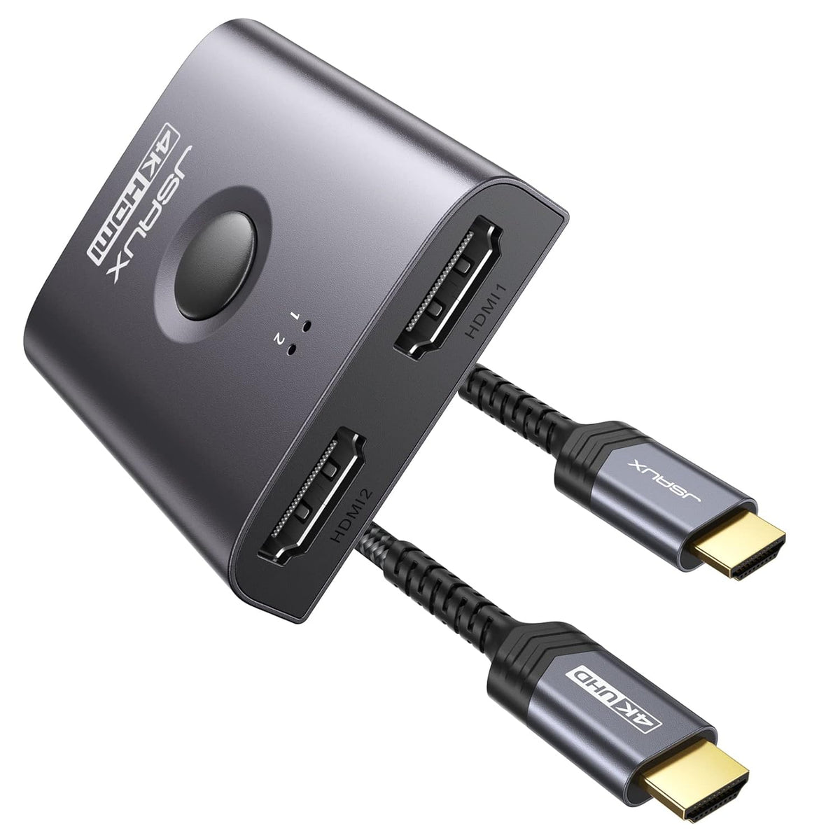 4K 60Hz HDMI Switch 2 in 1 Out Aluminum Bi-Directional Splitter Pack of 2 K84395