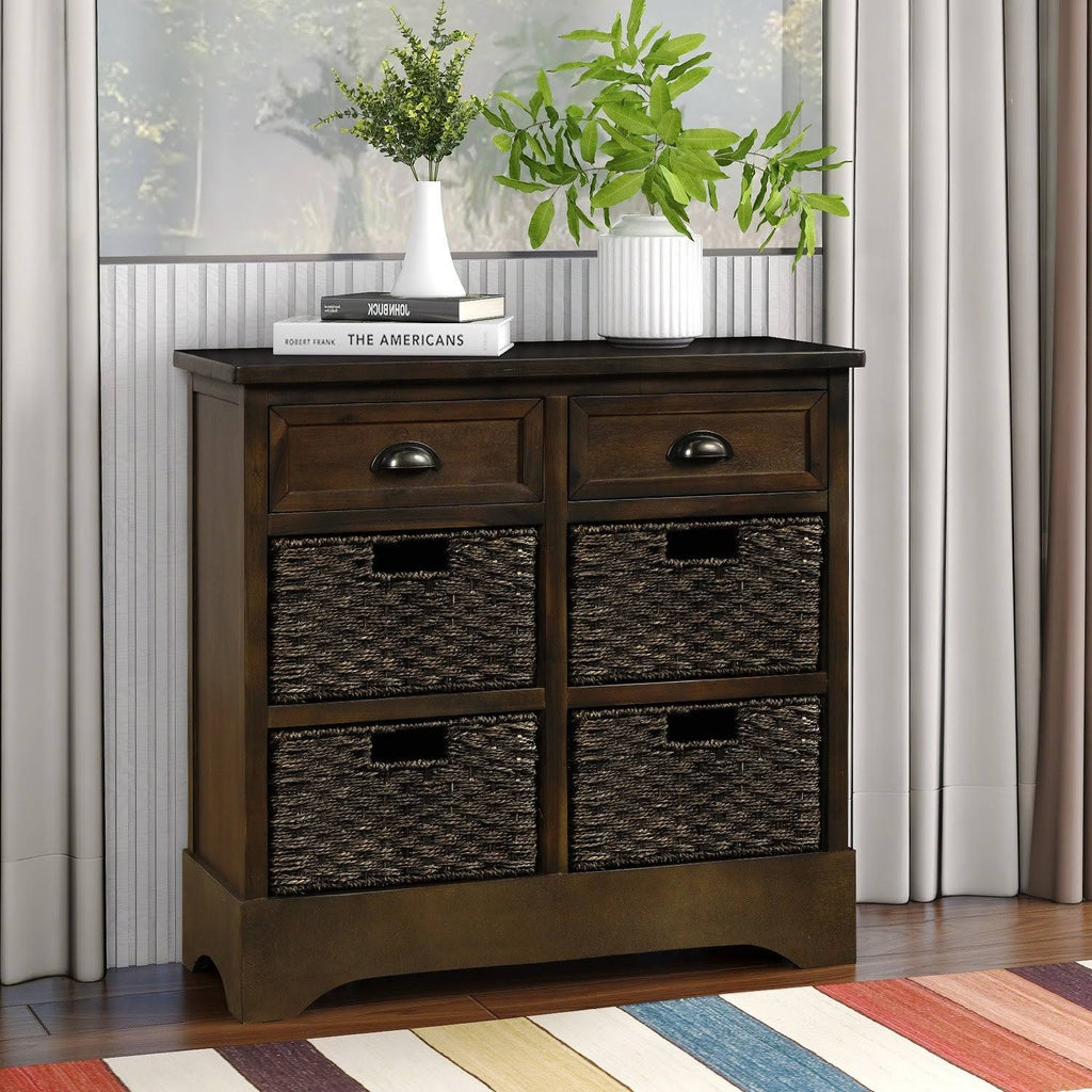 Rustic Storage Cabinet with Baskets E97866
