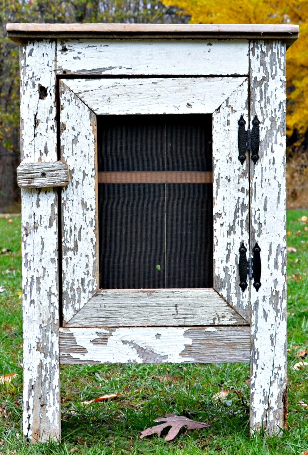 Small Barn Wood Screened Front Cabinet - 29 Inches Tall F4887