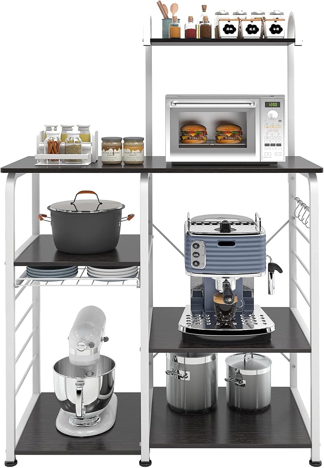 Black 3-Tier Microwave Cart Stand Z715511