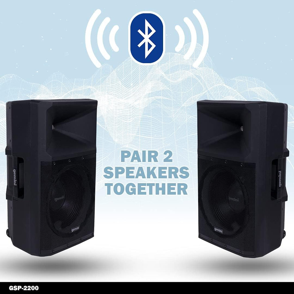 2200W 15 Inch Woofer Bluetooth Trolley Speaker with Media Player, FM Radio, USB, SD Card Z536394