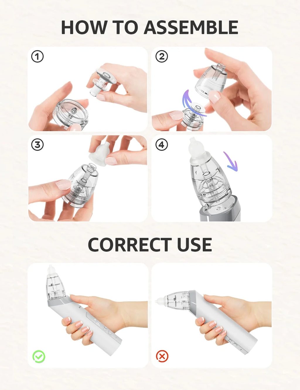 Baby Nasal Aspirator with 3 Silicone Tips G166