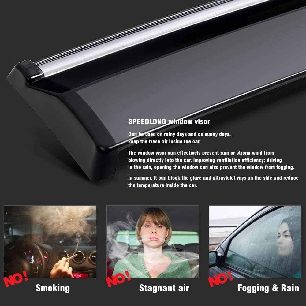 Car Window Visor Vent Shade Deflector Sun Rain Fog Guards F583904