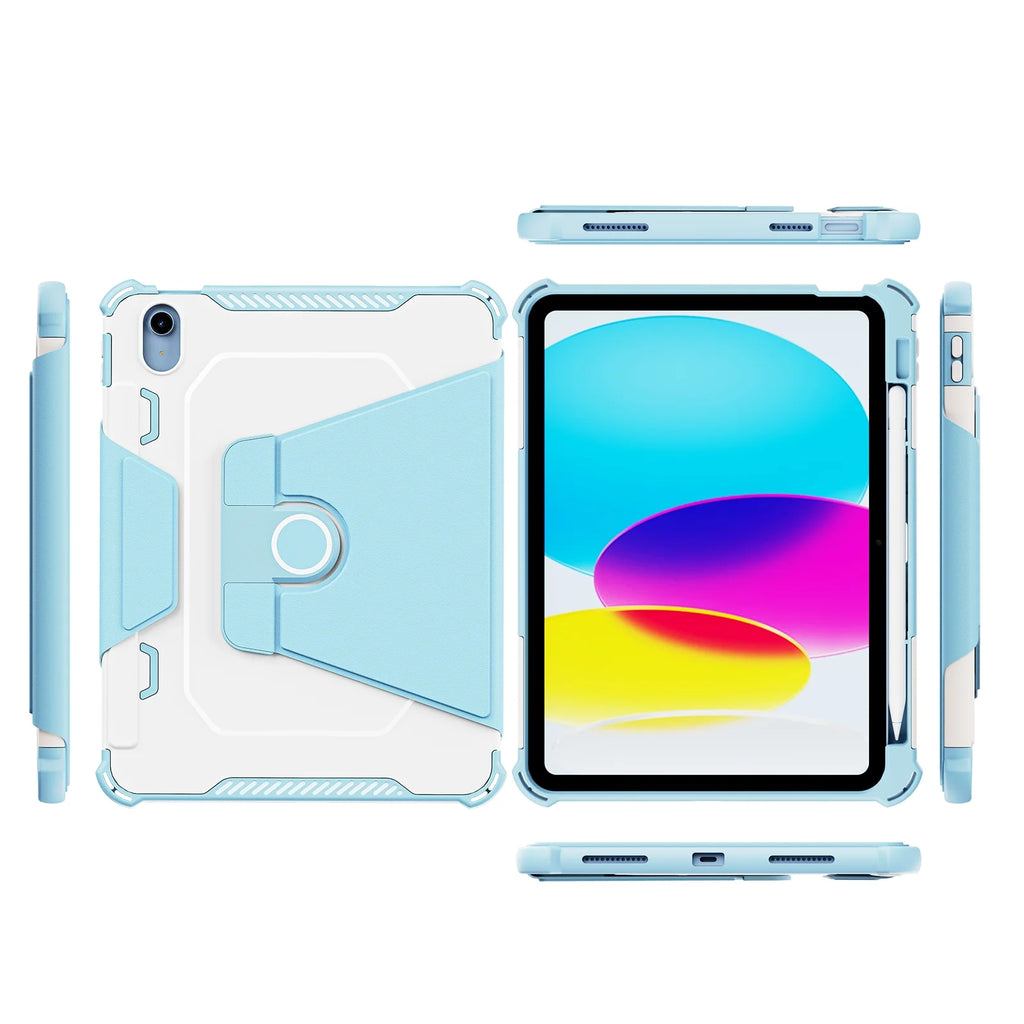 Skyblue Rotating Case for iPad 10th Generation 10.9-inch with Pencil Holder M6921