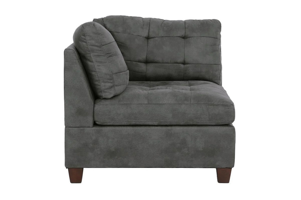 Antique Grey 8Pc Modular Sofa Set Leatherette Tufted Couch S92133