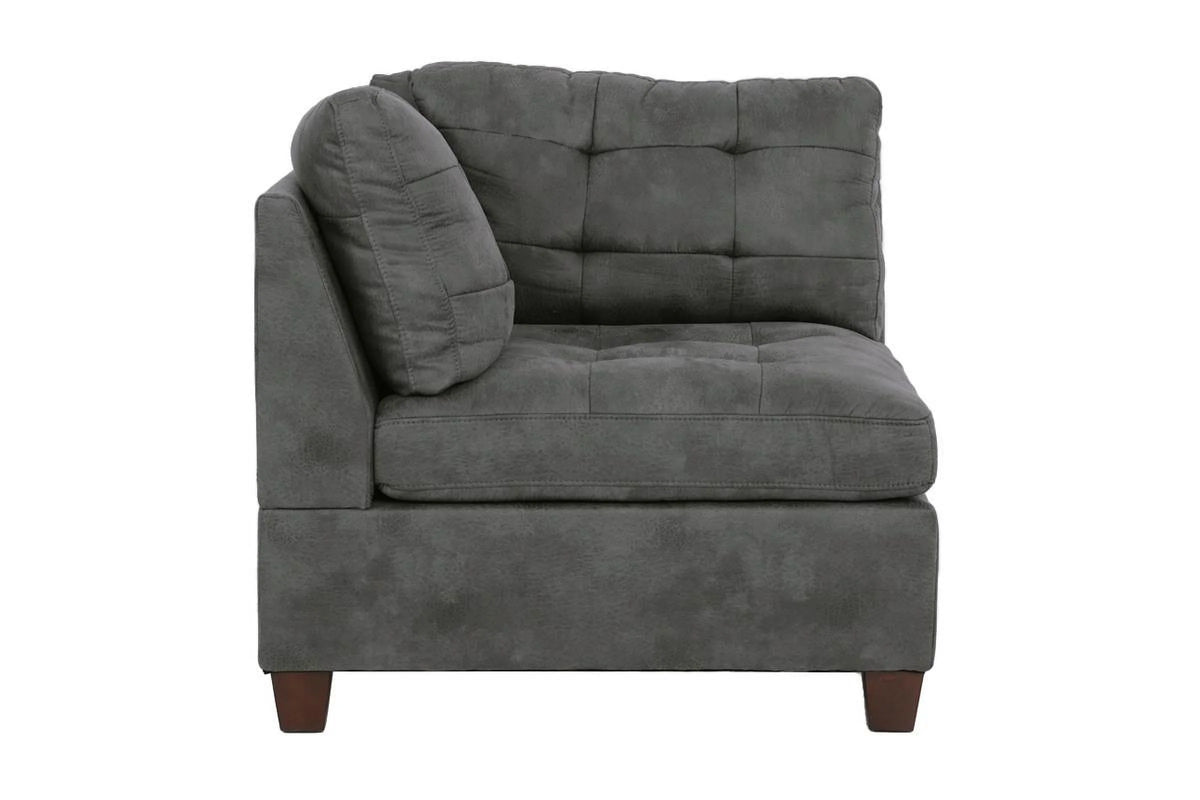 Antique Grey 8Pc Modular Sofa Set Leatherette Tufted Couch S92133
