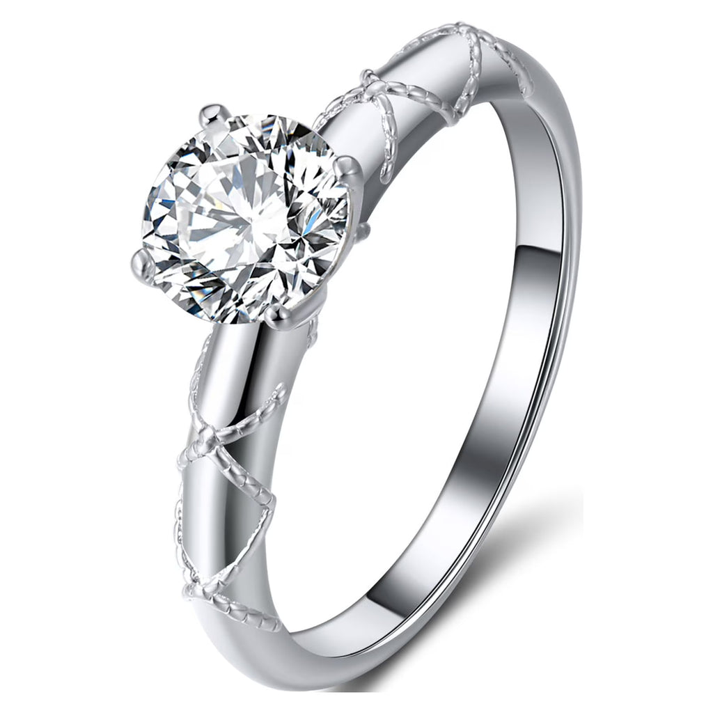 1 Ct Moissanite Sterling Silver Engagement Ring Z607317