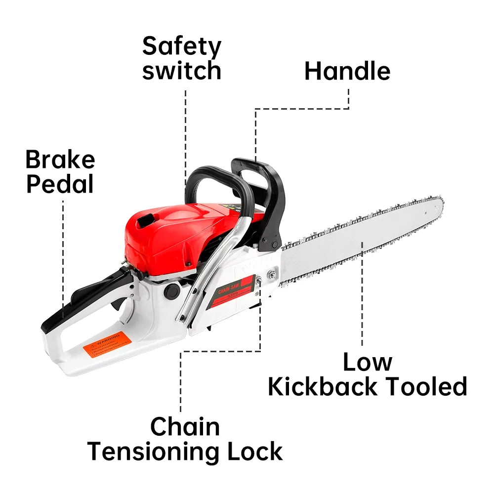 Gasoline Chainsaw with 22 in. Bar 52CC 2-Cycle Gas Powered U6028