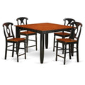Counter Height Dining Pub Table & 4 Kitchen Chairs, Black A988