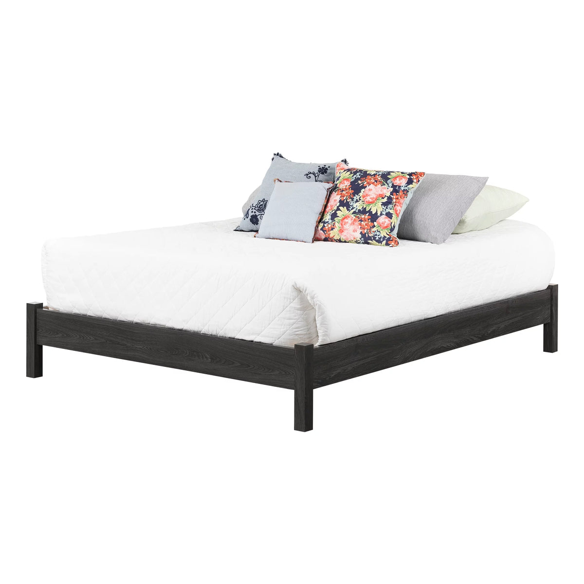 Gray Oak Queen Size Platform Bed U97352
