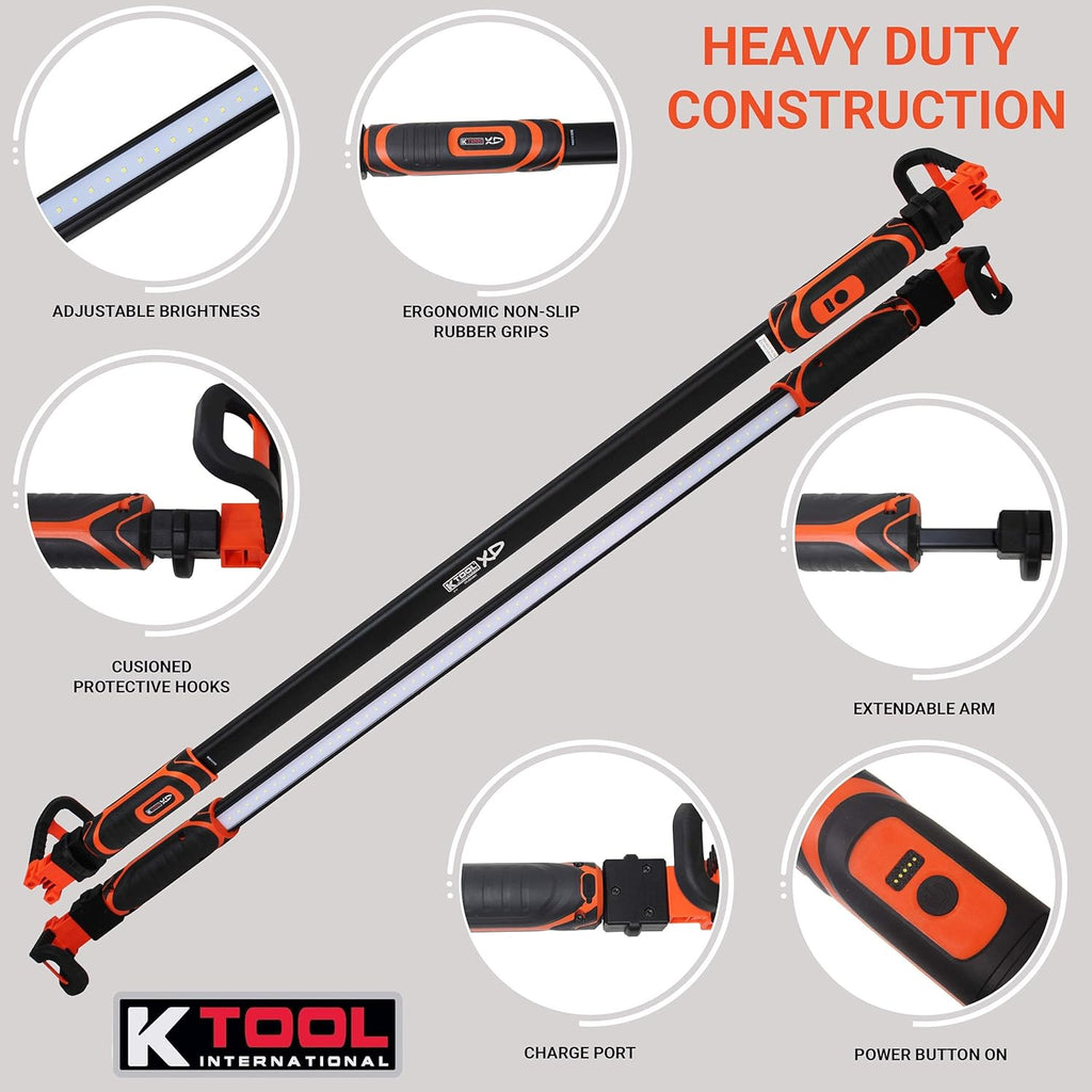 Rechargeable LED Underhood Work Light, Aluminum, 49 Inch to 80 Inch Telescoping V317
