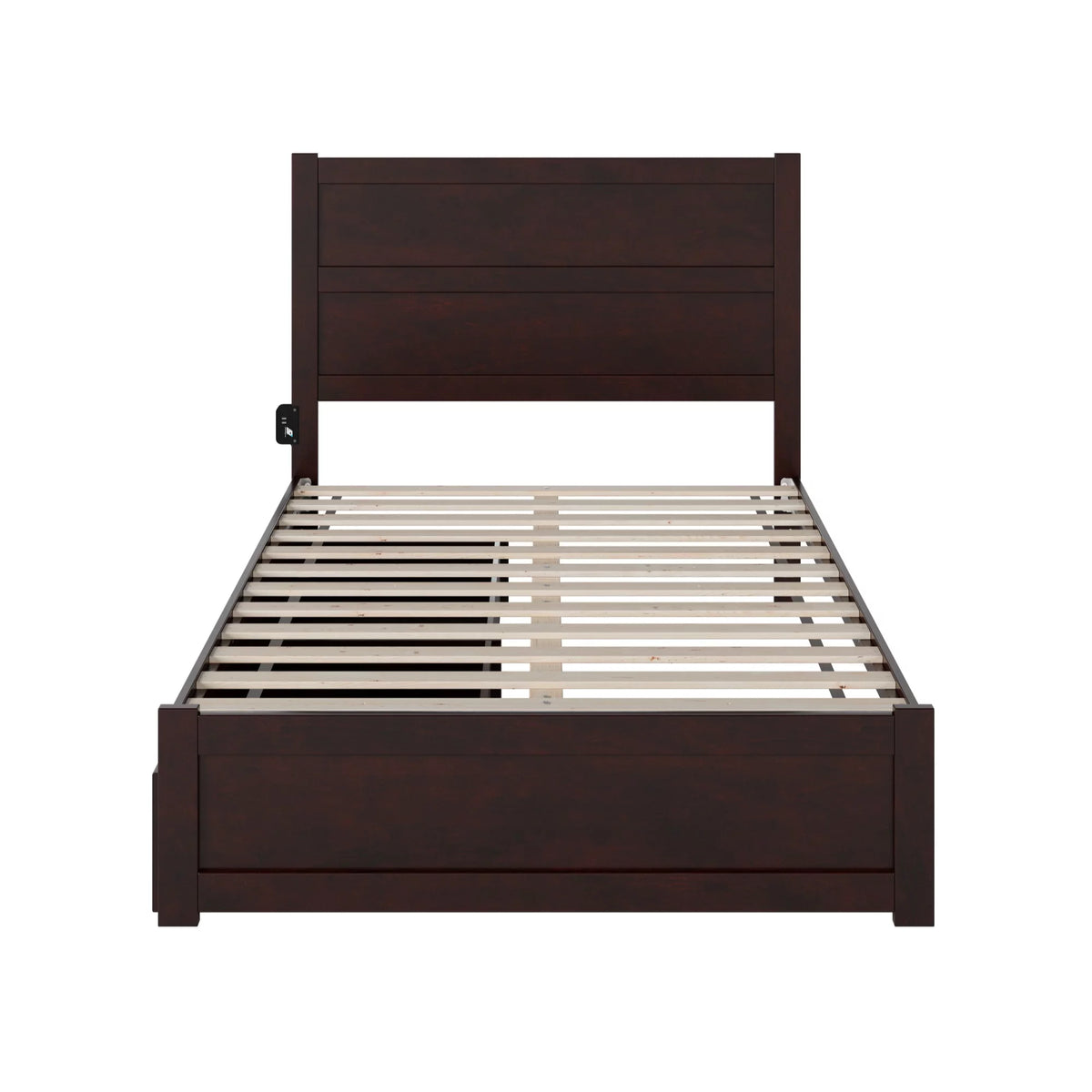 Solid Wood Bed with Footboard and 2 Drawers Z6038
