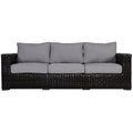 Tan Fabric Sofa with Gray Cushion H958