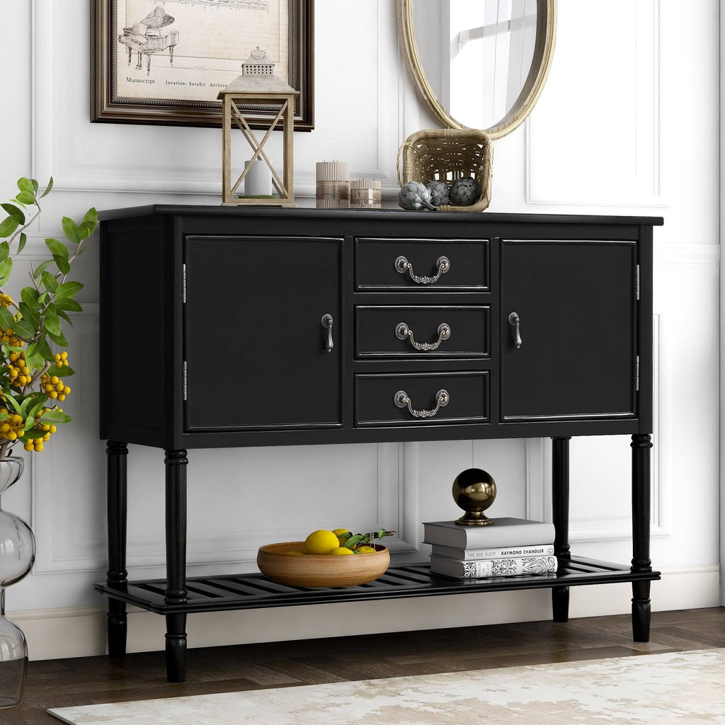 Black 45-Inch Solid Wood Console Table L9150