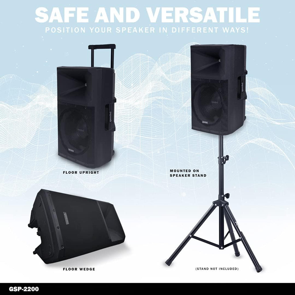 2200W 15 Inch Woofer Bluetooth Trolley Speaker with Media Player, FM Radio, USB, SD Card Z536394