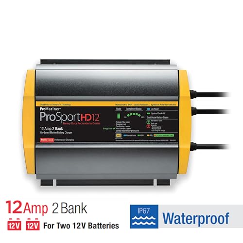 Waterproof Marine Battery Charger, 20 Amp, 3 Bank O45978