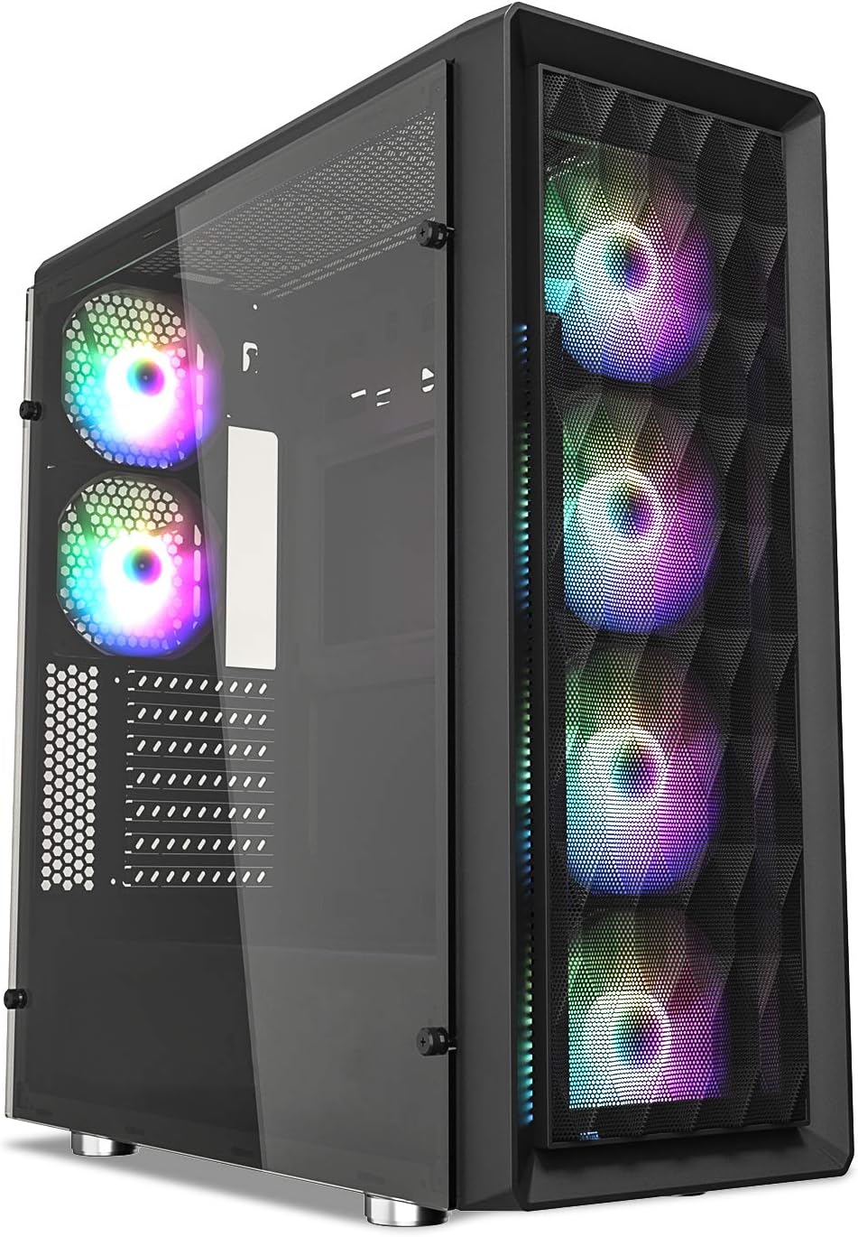 Mid-Tower ATX PC Gaming Case Dual Tempered Glass High Airflow G100009