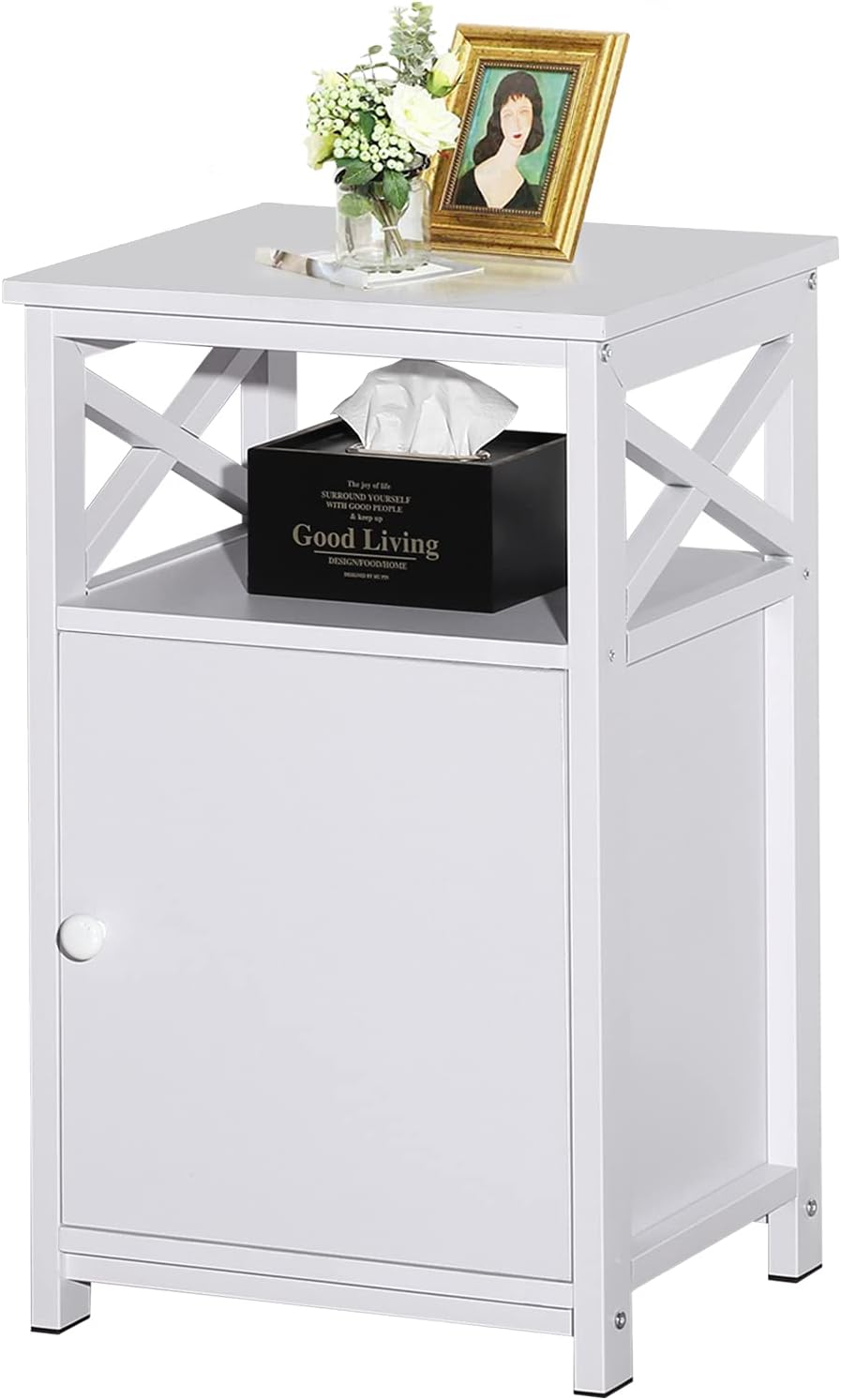 Brown Storage Cabinet and Drawer Nightstand G884