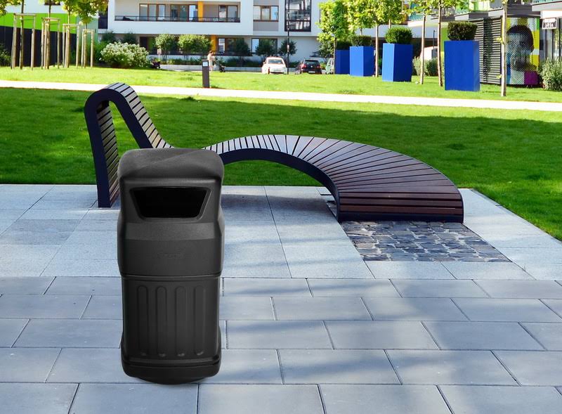 Black 16-Gallon Outdoor/Indoor Trash Can Y821309
