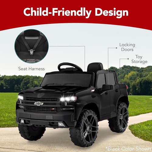 12V Licensed Chevrolet Silverado Ride On Truck Electric Car Toy with Parent Remote Control Pink D8623