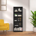 5 Shelf Black Bookcase with 3 Adjustable Shelves S324