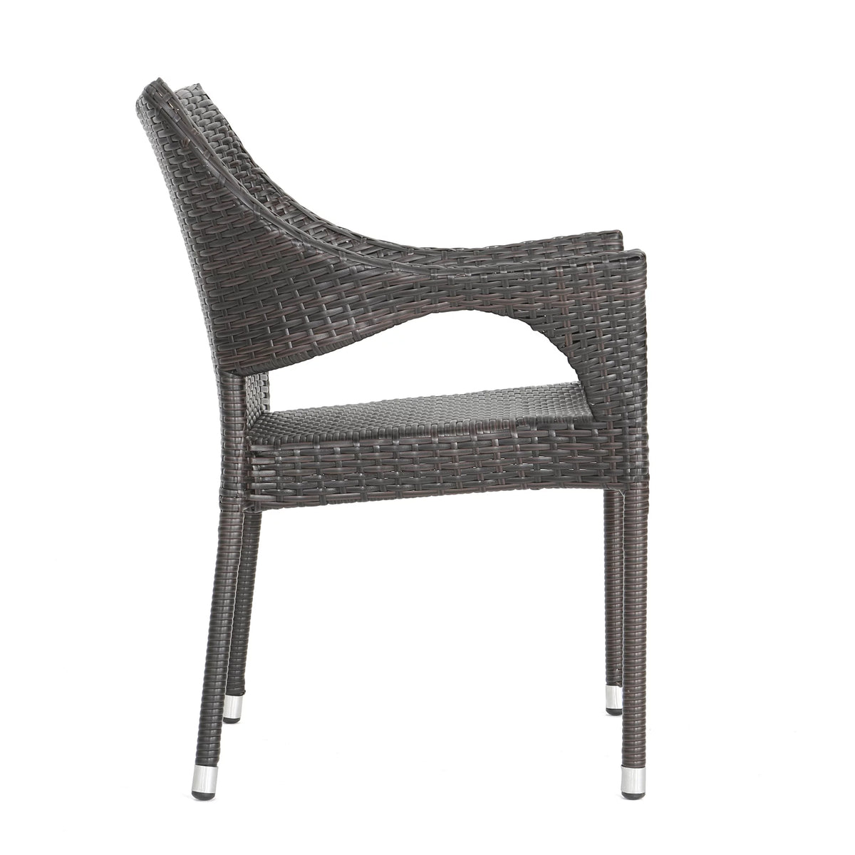 5 Piece Wicker Dining Set with Foldable Table and Stacking Chairs M6476