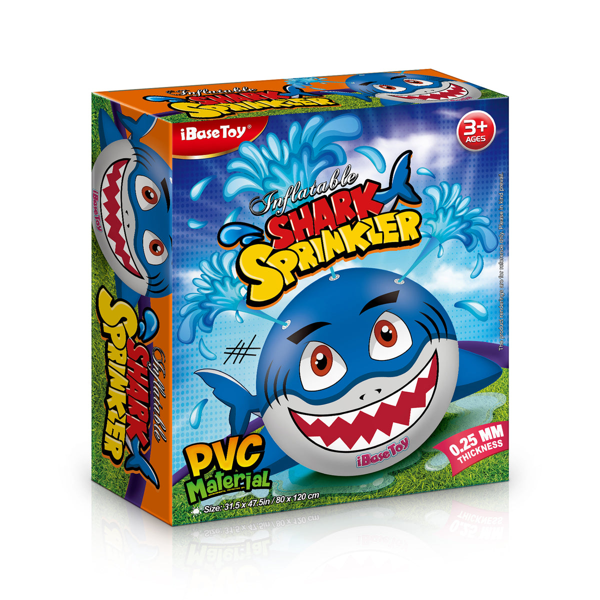 Inflatable Shark Sprinkler Water Ball 80x120cm O599