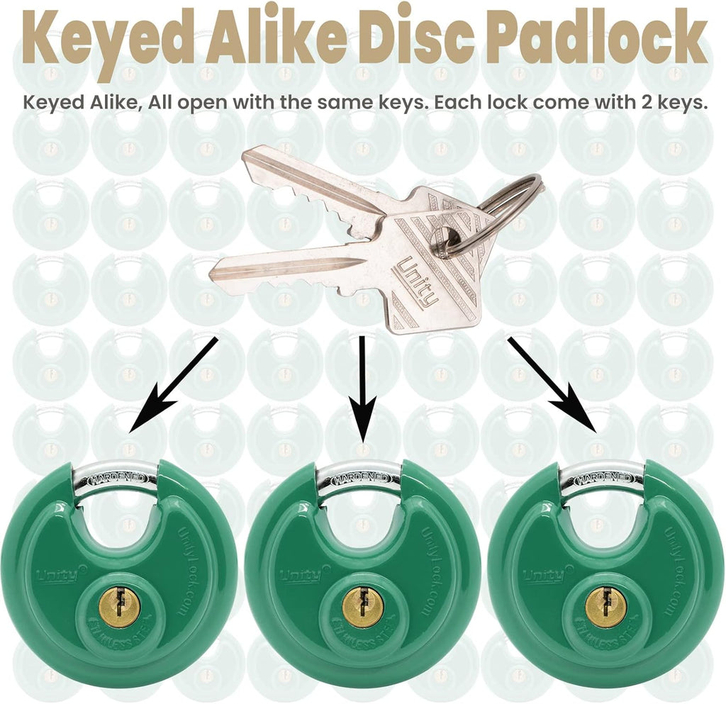 Green Disc Padlock 2-3/4" (70mm) (50) U485
