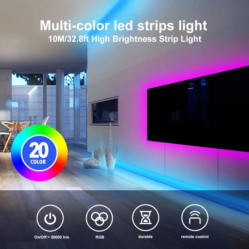 LED Strip Light 32.8ft with Remote and Power Supply L251