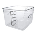 Plastic Square Food Storage Container, 12 Quart, Clear V610475