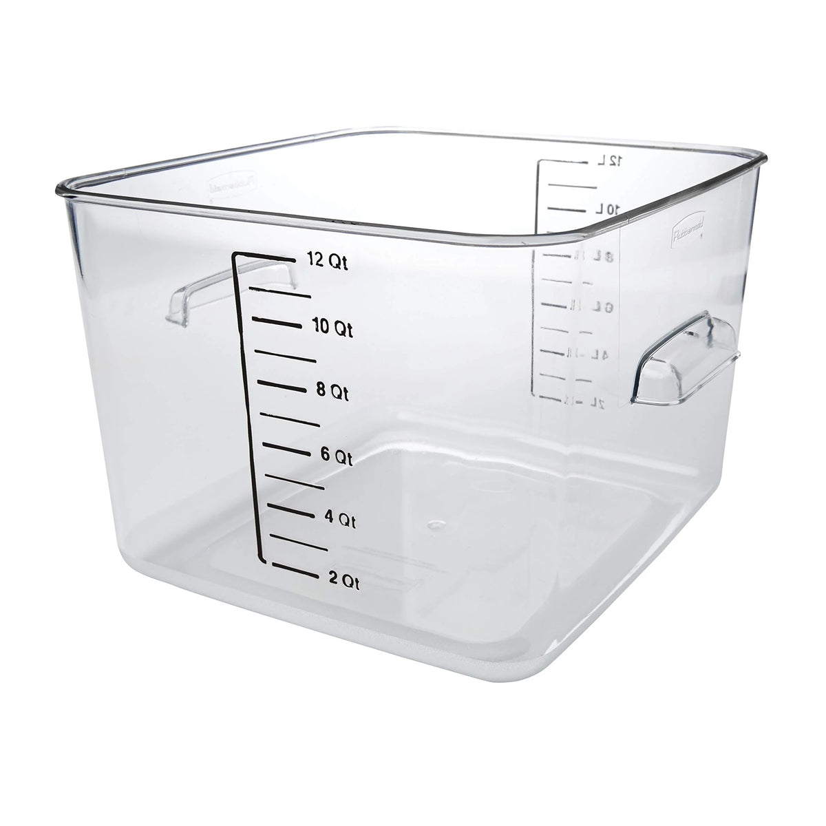 Plastic Square Food Storage Container, 12 Quart, Clear V610475